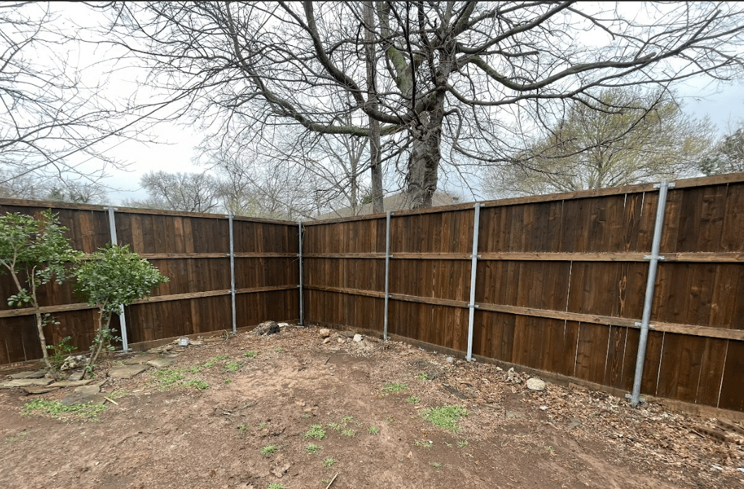 Acadia 8 ft side by side cedar fence with trim in DFW, photo 11