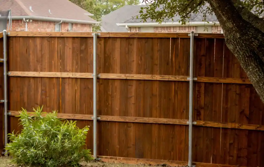 Acadia 8 ft side by side cedar fence with trim in DFW, photo 10