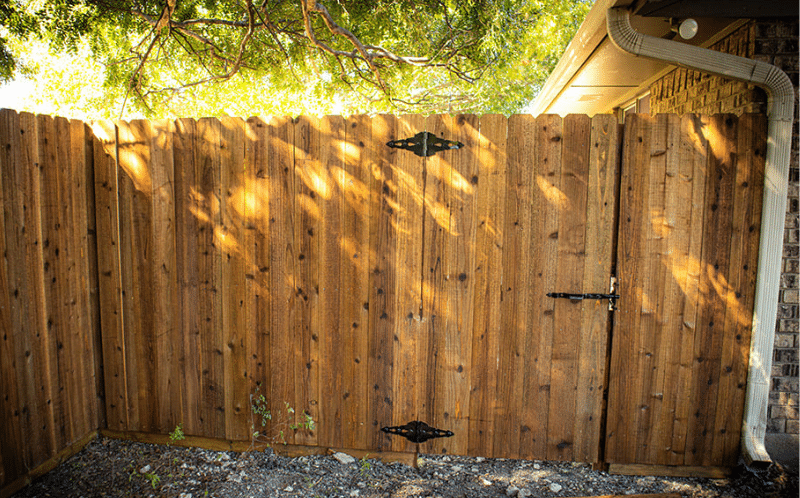 Brownstone 6 ft dog eared cedar fence in DFW by Jalapeno Fence Co.