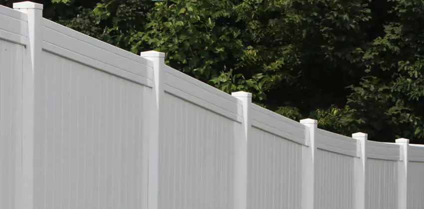 White vinyl fence