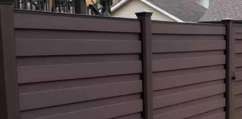 Brown composite fence