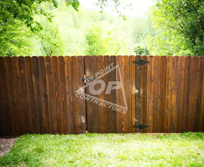 6 ft cedar fence with a walk gate