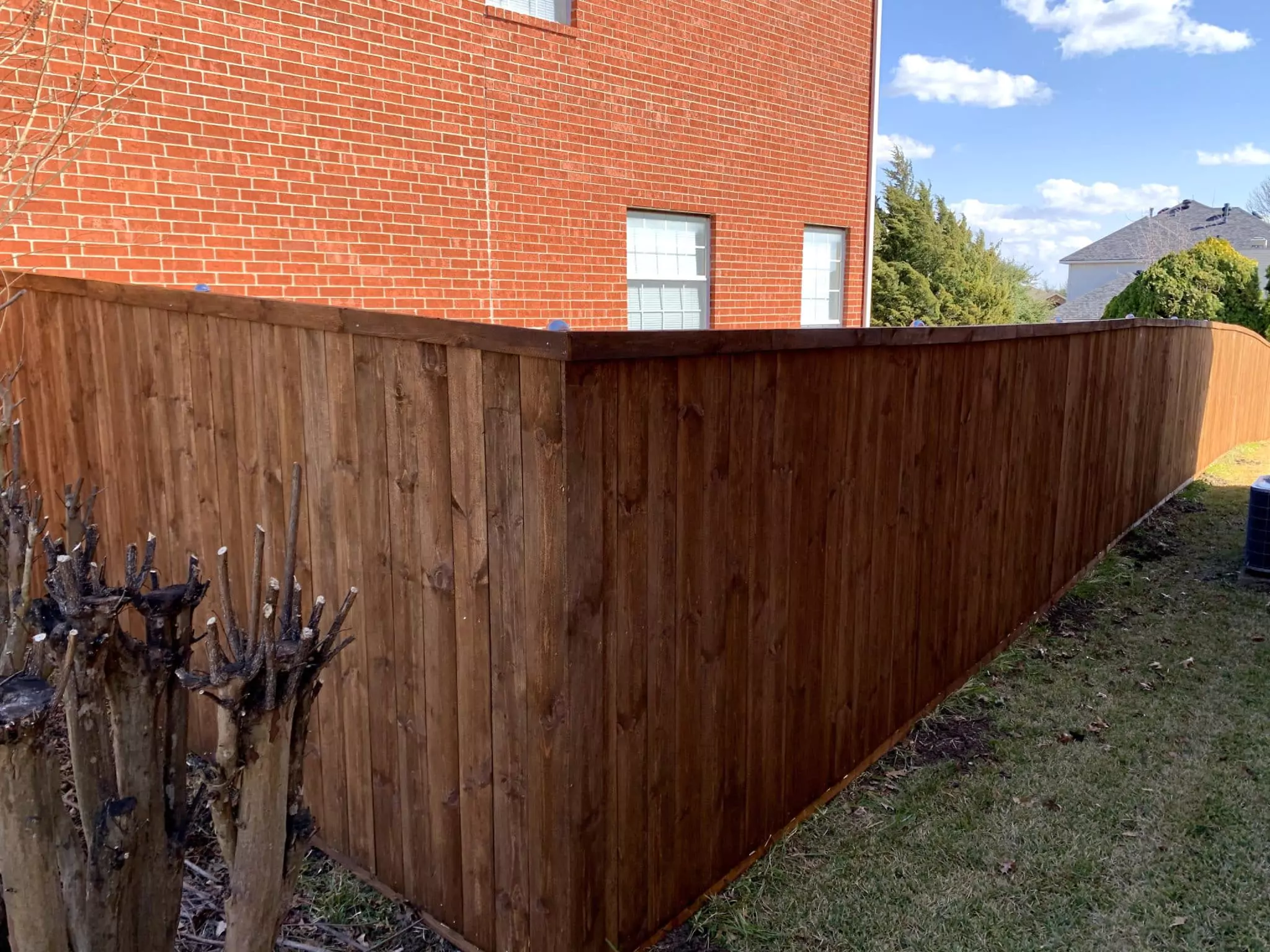 Rio Vista 6 ft side by side cedar fence with trim in DFW, photo 5