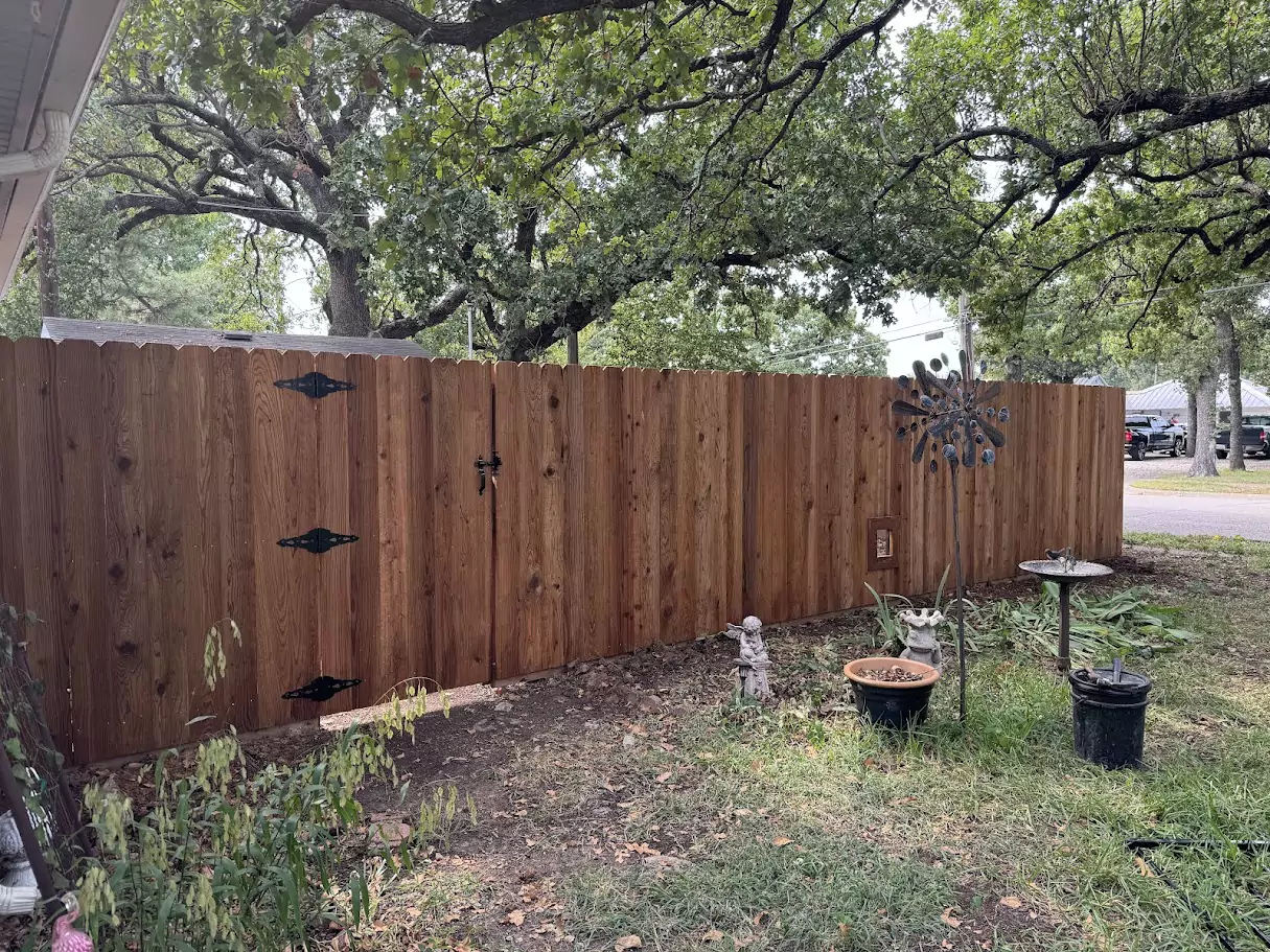 Brownstone 6 ft dog eared cedar fence in DFW, photo 14