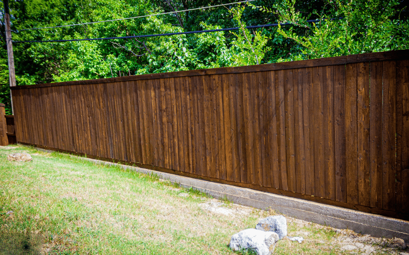 Rio Vista 6 ft side by side cedar fence with trim in DFW by Jalapeno Fence Co.