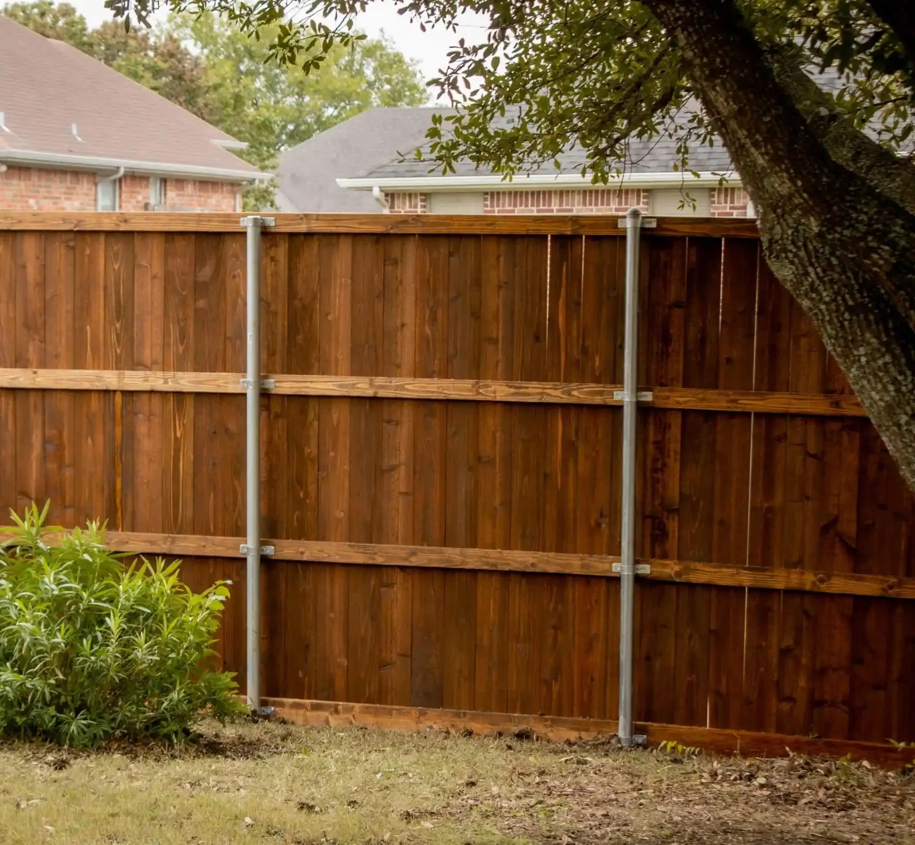 Acadia 8 ft side by side cedar fence with trim in DFW, photo 8