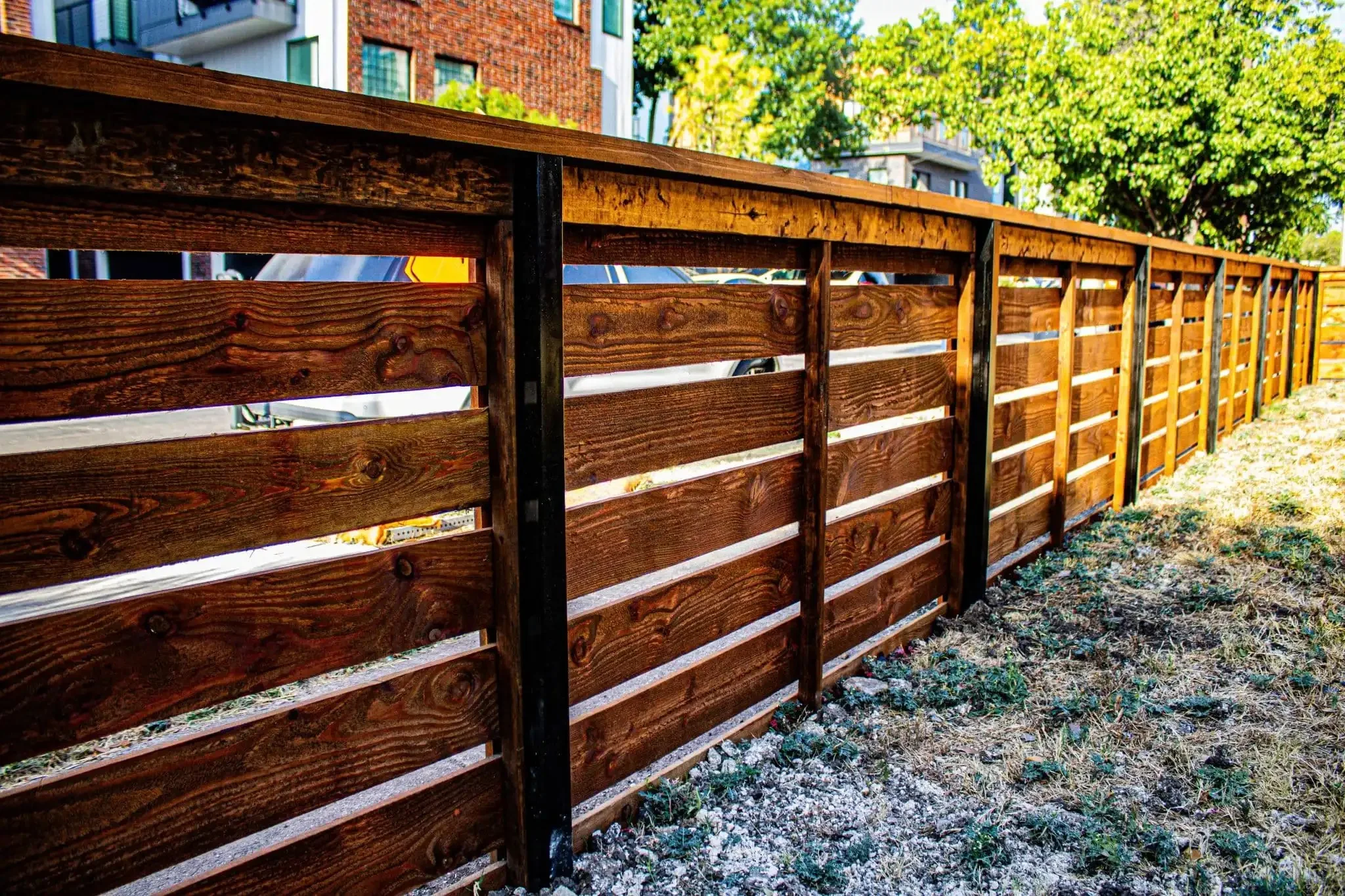 Cortado 4 ft horizontal cedar fence with cap in DFW, photo 14