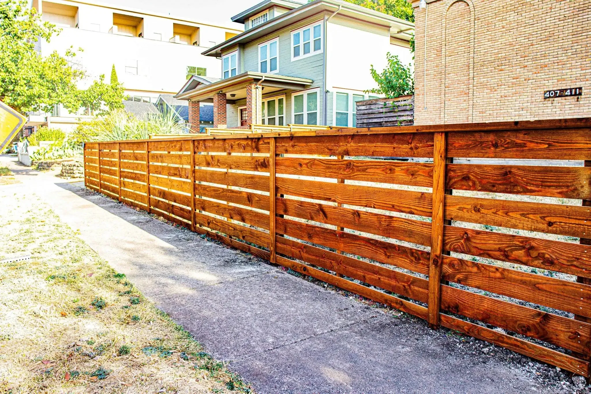 Cortado 4 ft horizontal cedar fence with cap in DFW, photo 20