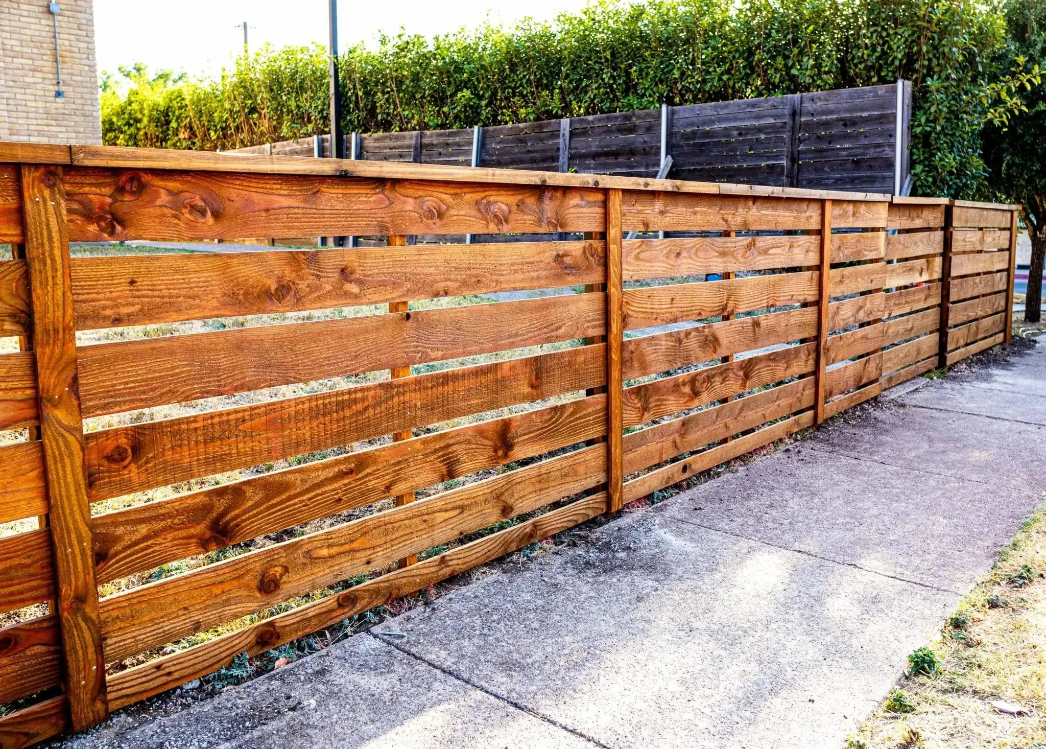 Cortado 4 ft horizontal cedar fence with cap in DFW, photo 21