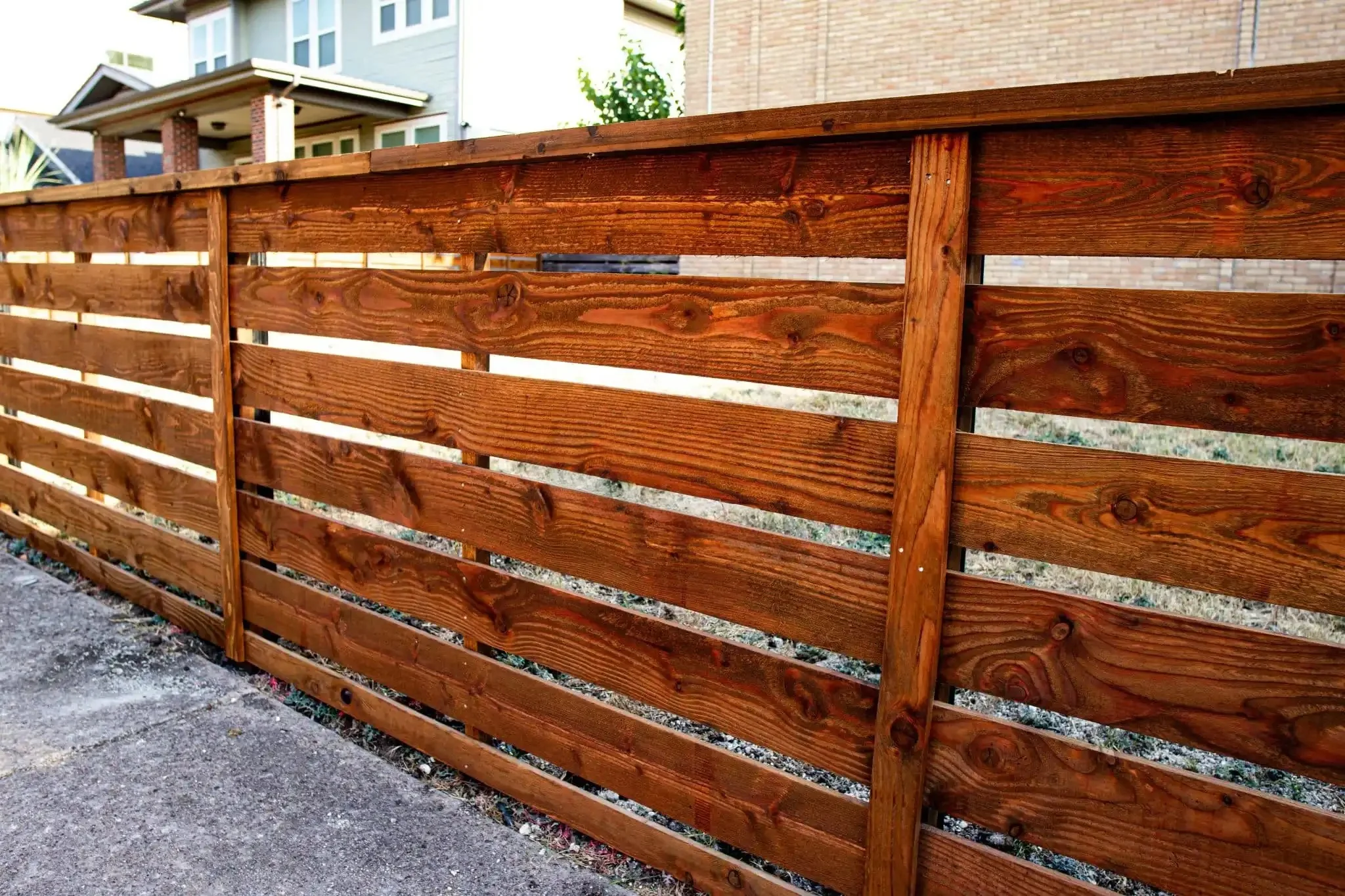 Cortado 4 ft horizontal cedar fence with cap in DFW, photo 22