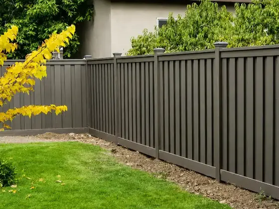 Brown composite privacy fence
