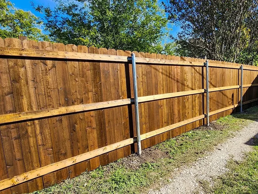 The Zion 6 ft dog eared Japanese cedar fence in DFW, photo 2
